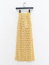 SWAYING 25 Fall/Winter Collection: Crochet-detail wrap-style silk-blend maxi dress SW-SW25AW3B01C2S2-HUANG (Yellow)